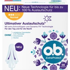 o.b. Tampons Extra Protect Day + Night Normal, 56 pcs