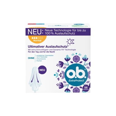 o.b. Tampons Extra Protect Day + Night Normal, 56 pcs