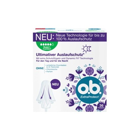 o.b. Tampons Extra Protect Day + Night Super Plus, 36 pcs