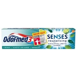 Odol med 3 Toothpaste SENSES revitalizing eucalyptus, lime & mint, 75 ml