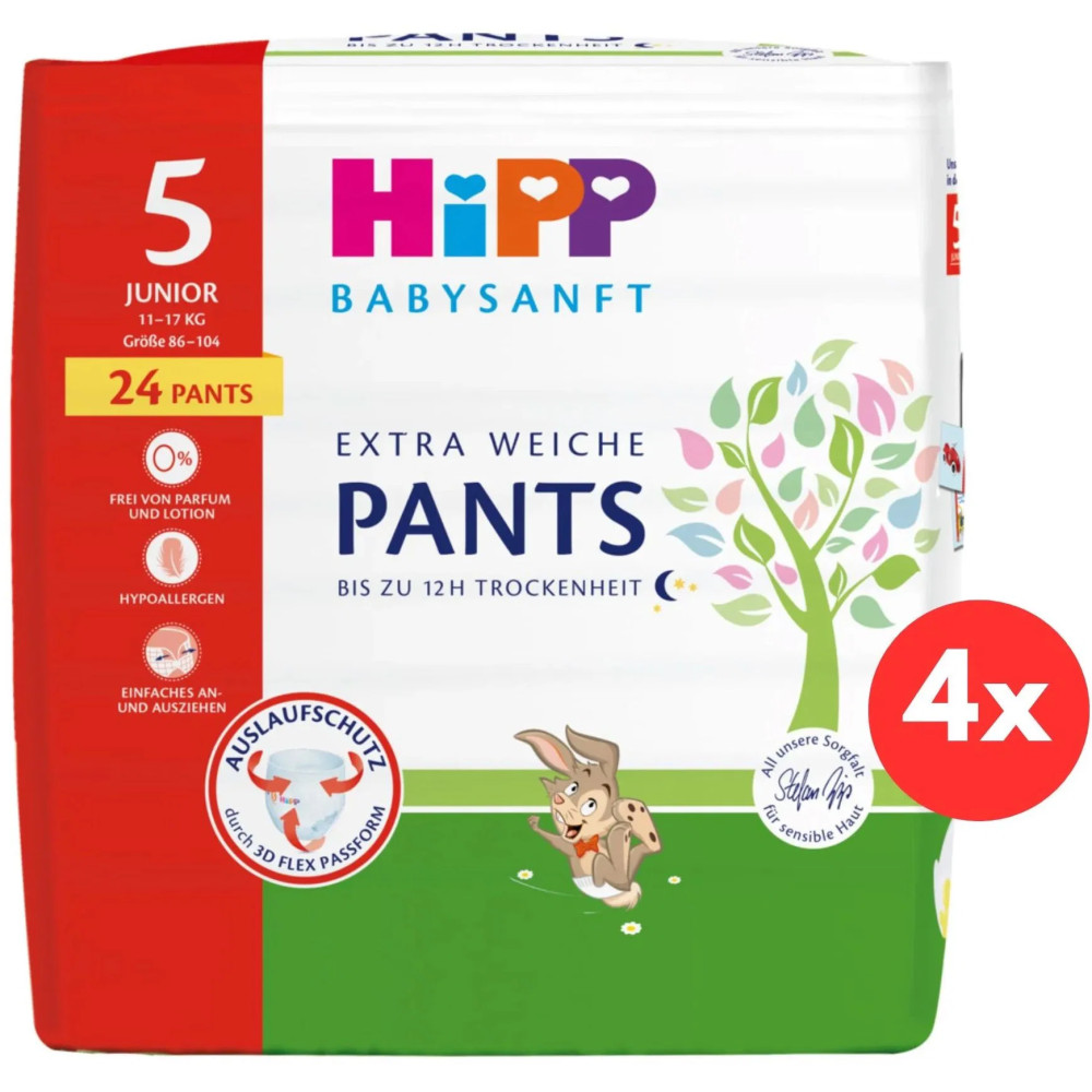 Hipp baby soft Pants size 5 Junior, 11-17 kg, 4x24 pcs