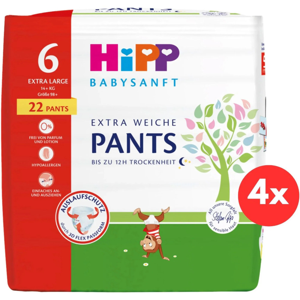 Hipp baby soft Pants size 6 Junior, 14+ kg, 4x22 pcs