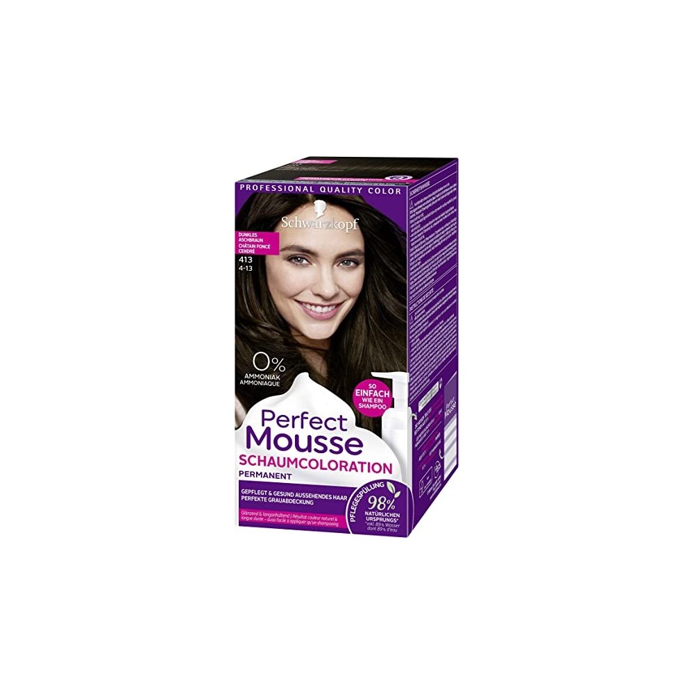 Schwarzkopf Perfect Mousse Hair color dark ash brown 4-13, 1 pc