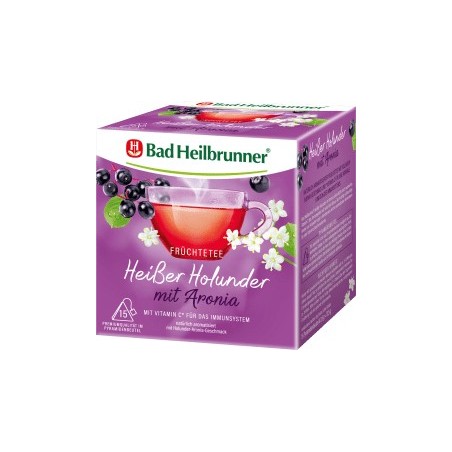 Bad Heilbrunner Fruit tea, hot elderberry with aronia (15 x 2.5 g), 37.5 g