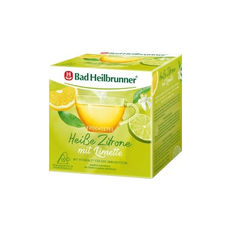 Bad Heilbrunner Fruit tea, hot lemon with lime (15 x 2.5 g), 37.5 g