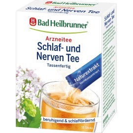 Bad Heilbrunner Medicinal tea in a stick, sleep & nerve tea, with valerian root, hop cones & lemon balm leaves, 10 g