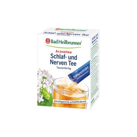 Bad Heilbrunner Medicinal tea in a stick, sleep & nerve tea, with valerian root, hop cones & lemon balm leaves, 10 g