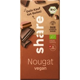 share Chocolate, vegan dark chocolate with nougat filling, 100 g