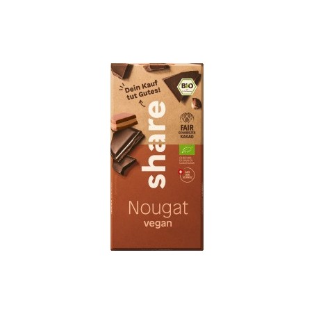 share Chocolate, vegan dark chocolate with nougat filling, 100 g