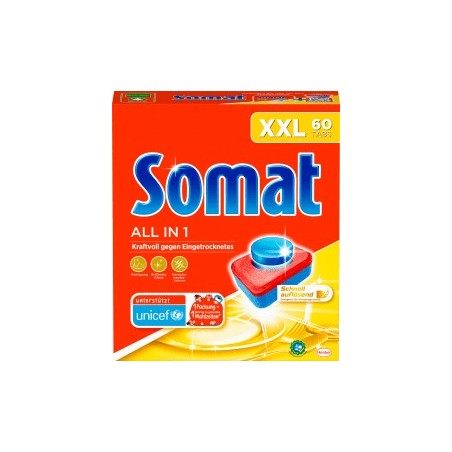 Somat Dishwasher tabs All in 1 XXL, 60 pcs