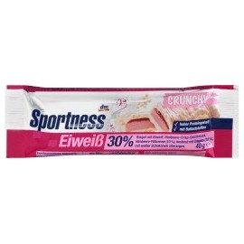 Sportness Protein bar 30%, raspberry crisp flavor, coated with white chocolate, 40 g