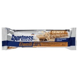 Sportness Protein bar 38%, crispy triple chocolate flavor, with white maltitol chocolate decoration, 45 g