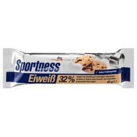 Sportness Protein bar 32%, Cookies & Cream flavor coated with milk chocolate, 45 g