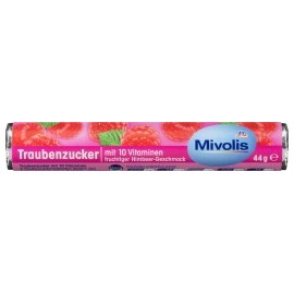 Mivolis Dextrose raspberry with 10 vitamins, 44 g