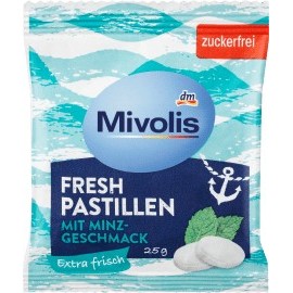 Mivolis Pastilles, mint, sugar-free, 25 g