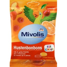 Mivolis Candy, red and yellow fruits for children, sugar-free, 75 g