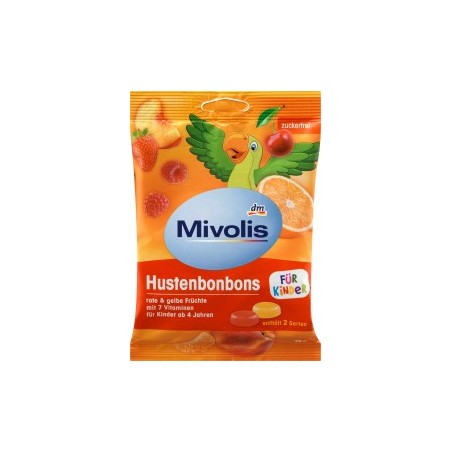 Mivolis Candy, red and yellow fruits for children, sugar-free, 75 g
