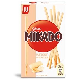 Mikado Cookies covered with white chocolate