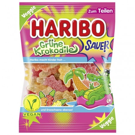 Haribo Fruit Gum Green Crocodiles Sour Veggie 200g