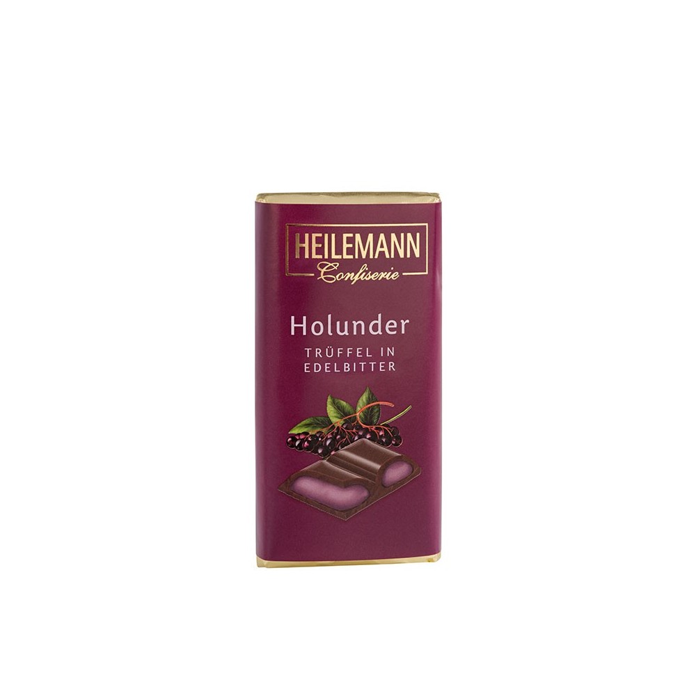 Heilemann elderberry truffle in dark chocolate, 45 g