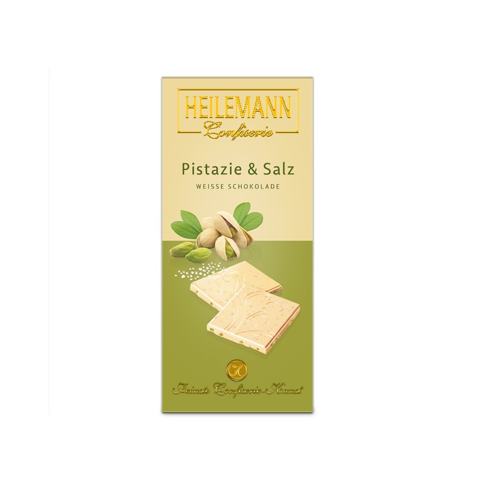 Heilemann pistachio & salt white chocolate, 80 g