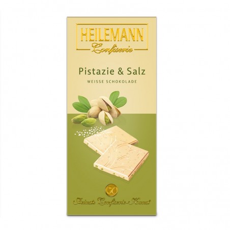Heilemann pistachio & salt white chocolate, 80 g