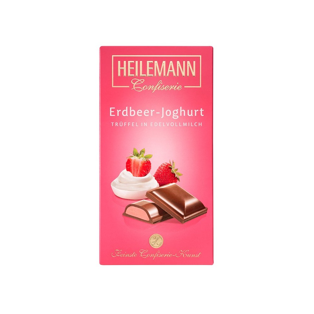 Heilemann strawberry yoghurt truffle in fine milk chocolate, 100 g