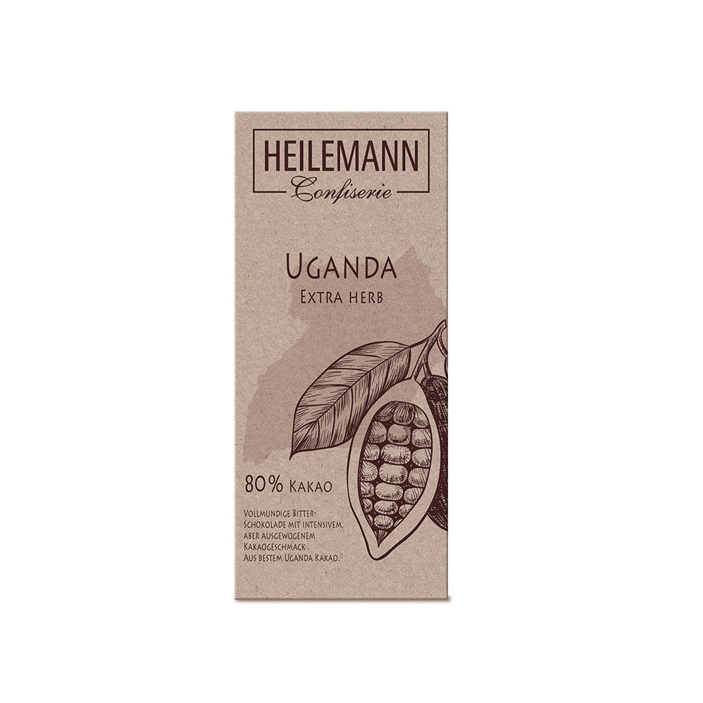 Heilemann Original Chocolate Uganda 80% Extra Tart, 80 g