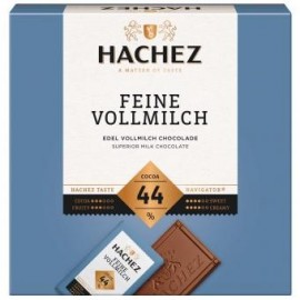 Hachez fine whole milk 44% cocoa bars 165g
