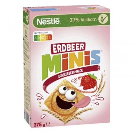 Nestlé Strawberry Minis Cereal with strawberry flavor and whole grain 375g