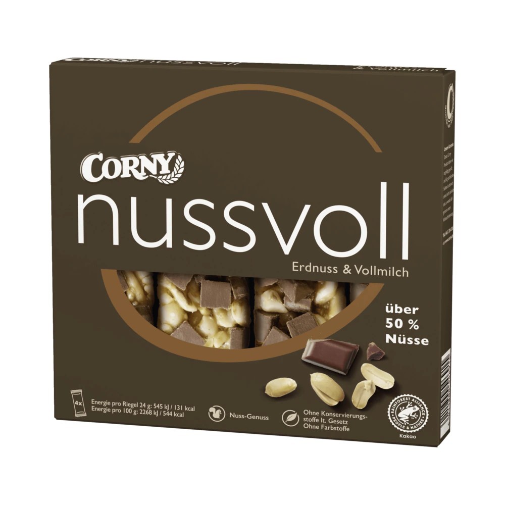 Corny Nussful Peanut & Whole Milk 96g, 4 pieces
