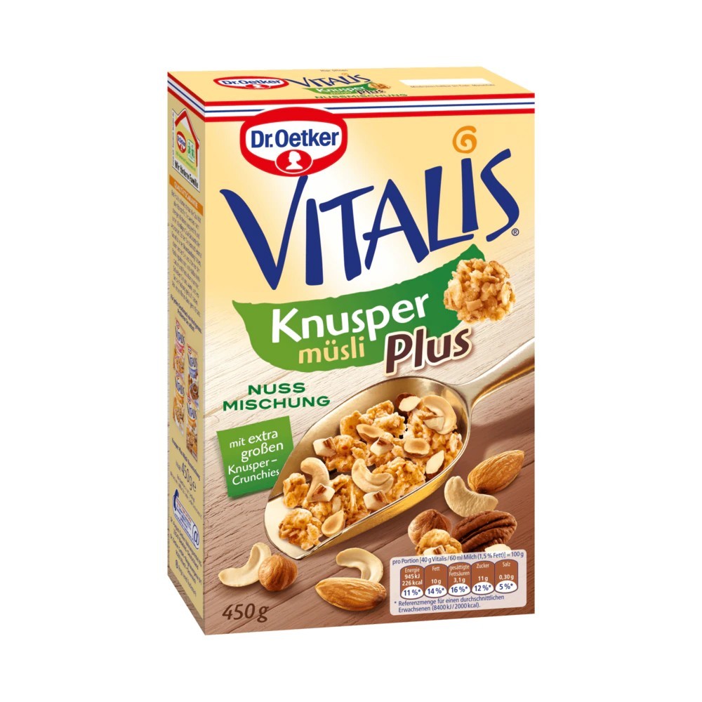 Dr. Oetker Vitalis Crunchy Muesli Plus Nut Mixture 450g