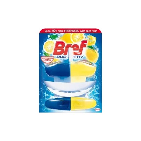 Bref WC liquid toilet block Duo Aktiv Lemon curtain + refill, 100 ml