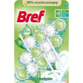 Bref WC block Power Aktiv ProNature Mint Eucalyptus, 150 g