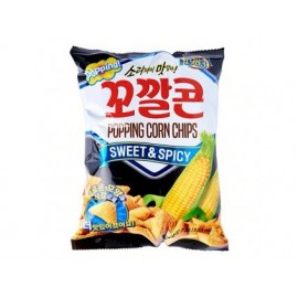 LOTTE POPPING CORN CHIPS SWEET HOT 72G