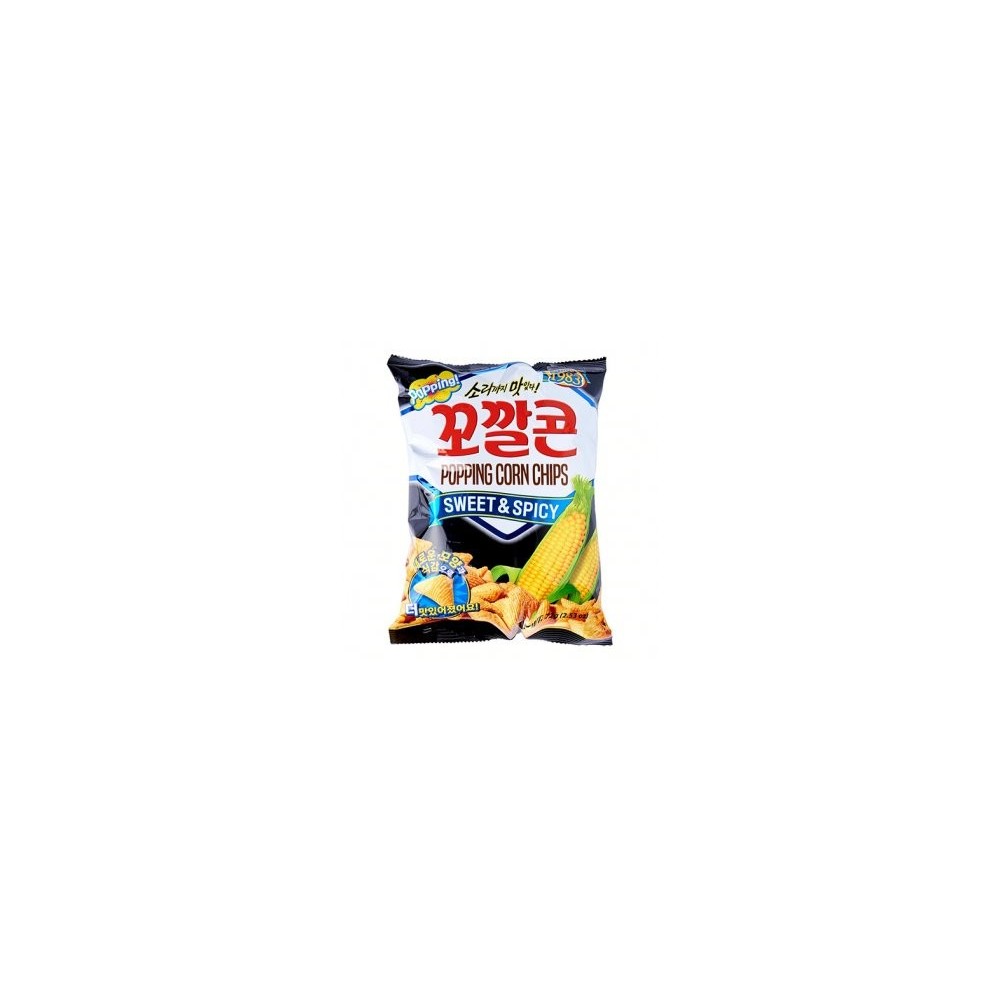 LOTTE POPPING CORN CHIPS SWEET HOT 72G