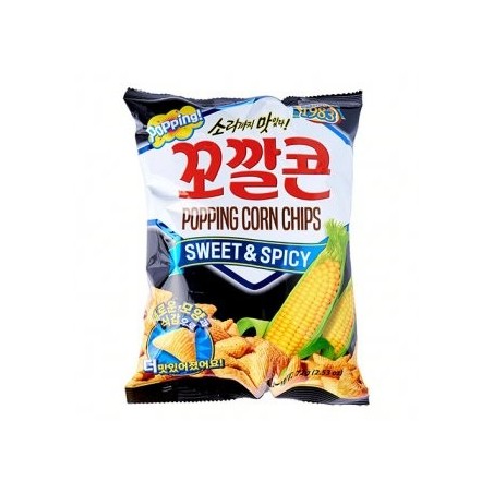 LOTTE POPPING CORN CHIPS SWEET HOT 72G