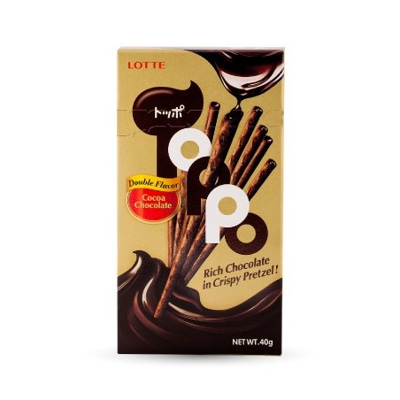 LOTTE TOPPO BARS OF DOUBLE CHOCOLATE FLAVOR 132G