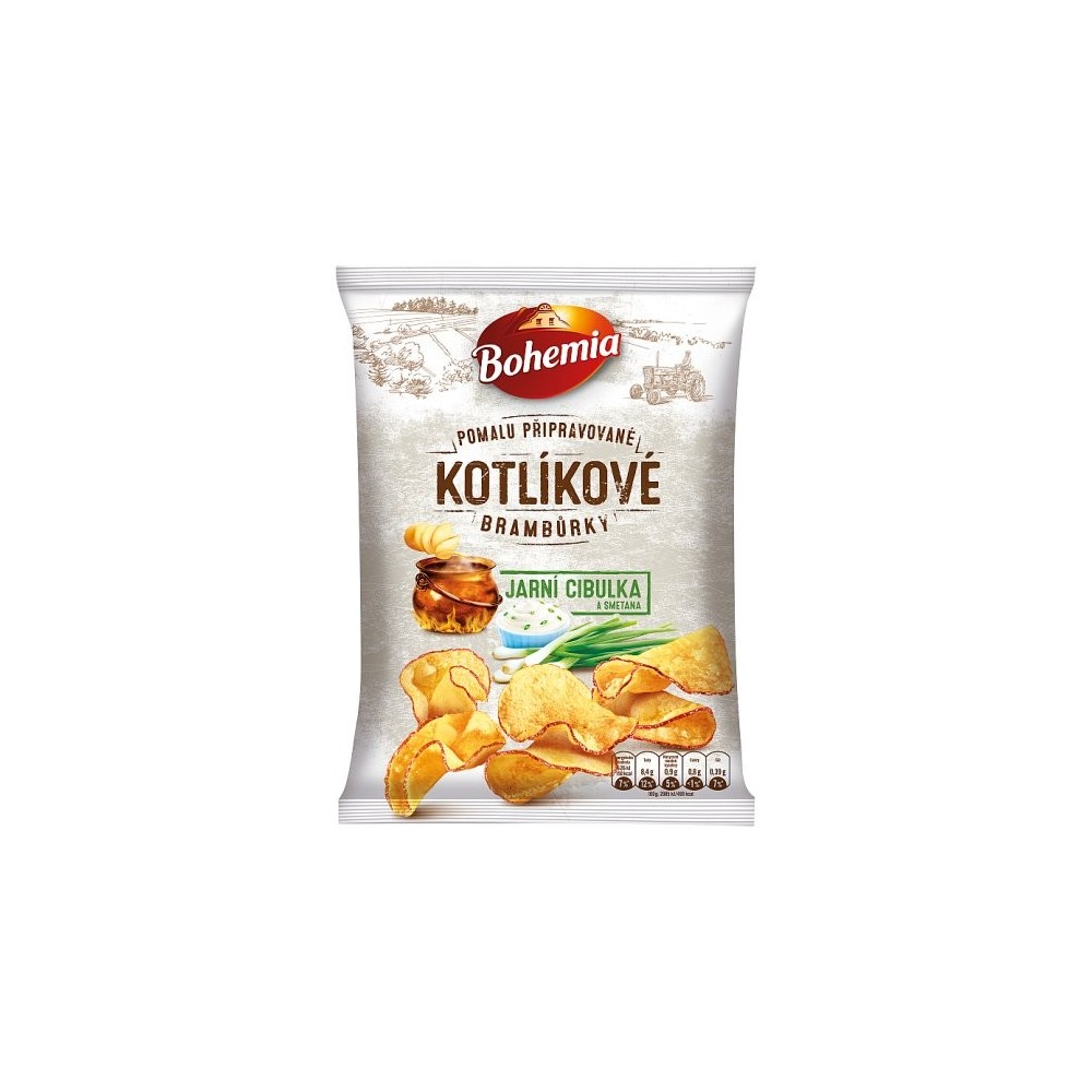 Bohemia Kettle Potato Chips Spring Onion and Cream 120g