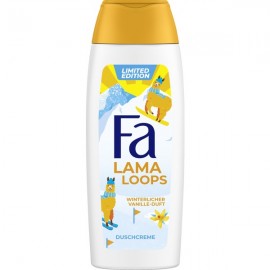 fa Lama Loops shower cream with a wintry vanilla scent