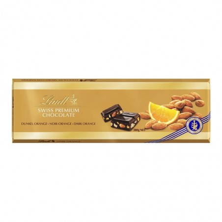 Lindt Swiss Dark chocolate with almonds and oranges, 300g