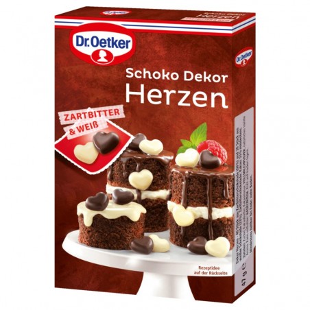 Dr. Oetker chocolate decor hearts 47g