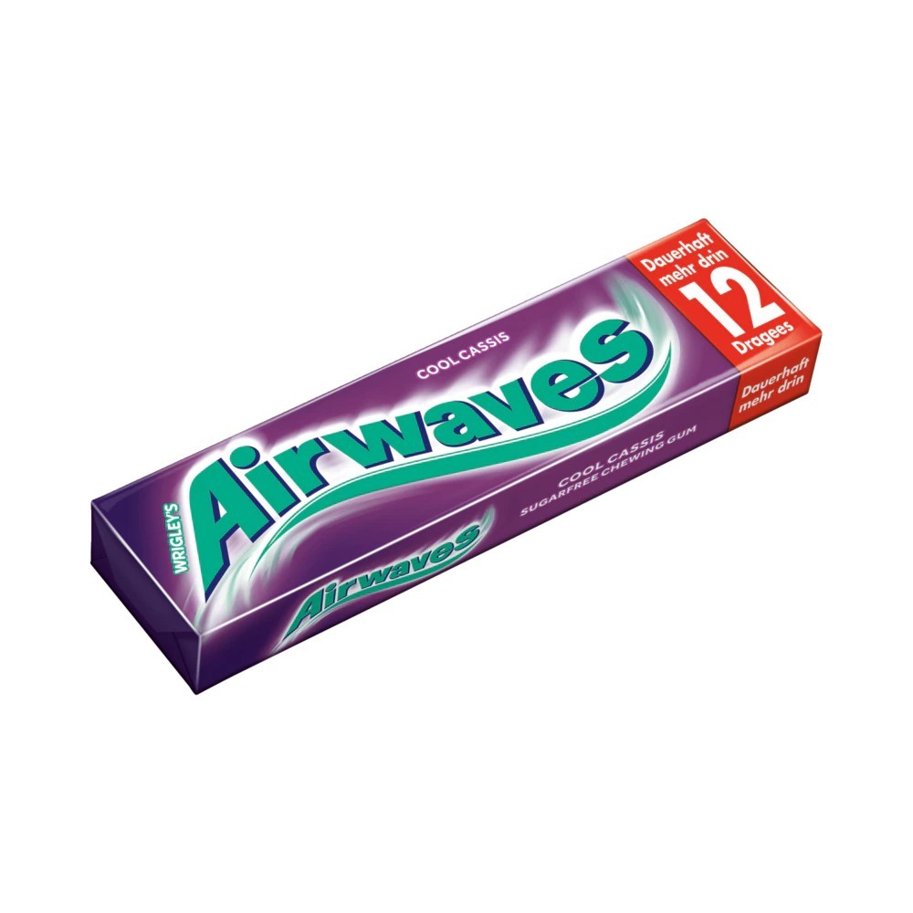 Wrigley's Airwaves Cool Cassis chewing gum 12 coated tablets