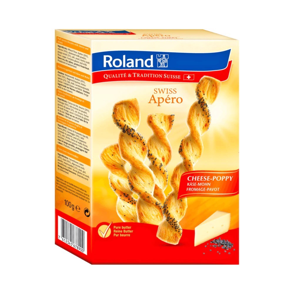 Roland Swiss Apero Poppyseed & Cheese 100g