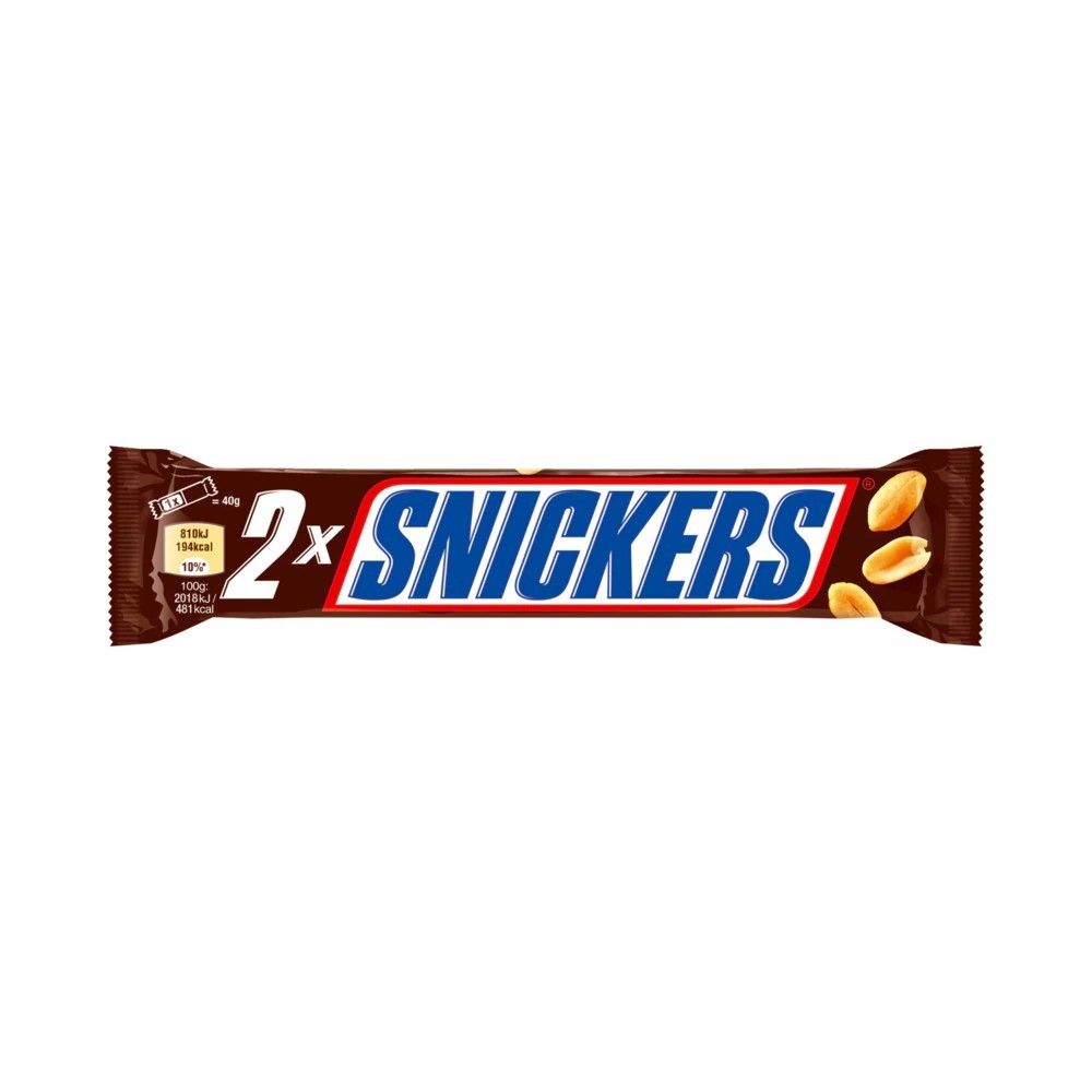 Snickers bar 80g, 2 pieces