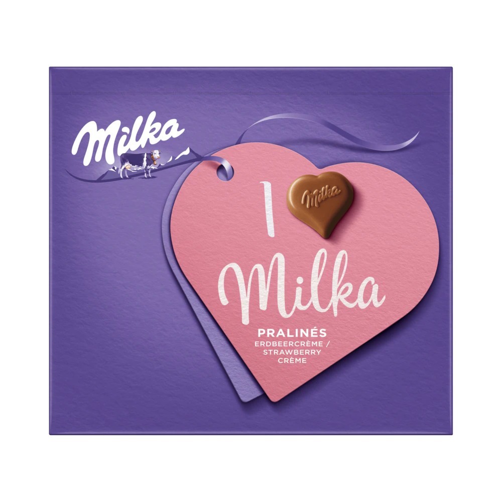 Milka pralines strawberry cream 110g