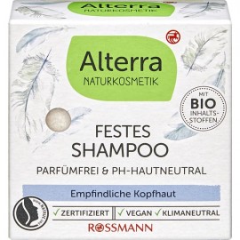 Alterra NATURAL COSMETICS Solid shampoo, perfume-free & pH-neutral 60 g