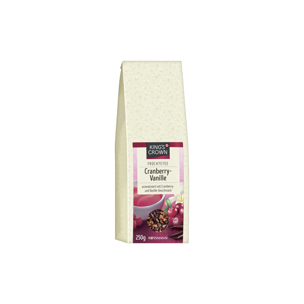 KING'S CROWN Cranberry-Vanille-Früchtetee 250 g / 8,75 oz