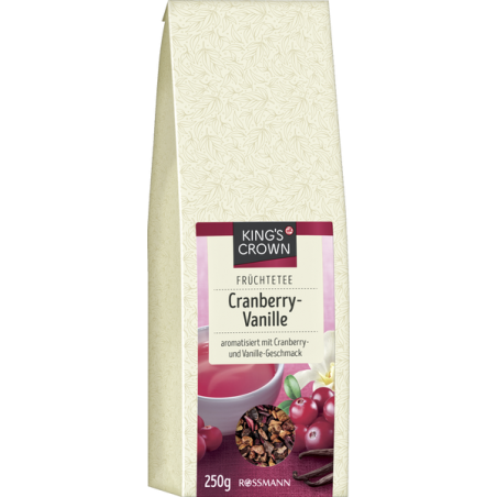 KING'S CROWN Cranberry-Vanille-Früchtetee 250 g / 8,75 oz