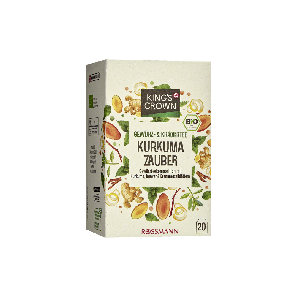 KING'S CROWN Bio-Gewürz- & Kräutertee Kurkuma-Magie 35 g